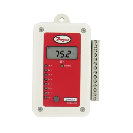 DWYER INSTRUMENTS Universal data logger with internal temperature sensor, two universal inputs, and LCD display. UDL-102